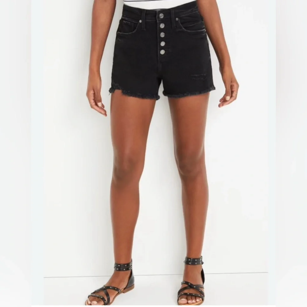 Silver Jean Co womens black Hi Rise Beau Shorts W25 L3.5